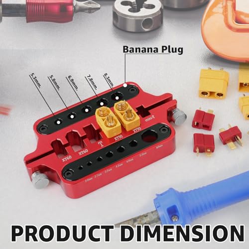 Ledvillage 1 Pack Ledvillage Red Aluminum Welding Soldering Insulate Station Jig RC Tools for XT60 XT90 Deans Banana Plug Connector - Image 3