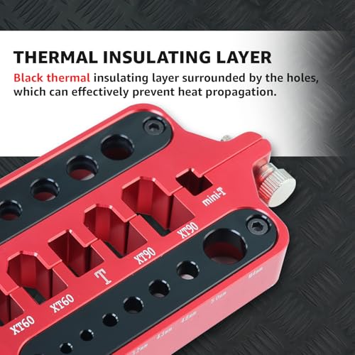 Ledvillage 1 Pack Ledvillage Red Aluminum Welding Soldering Insulate Station Jig RC Tools for XT60 XT90 Deans Banana Plug Connector - Image 4