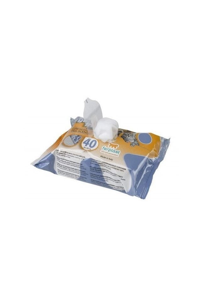 Ferplast Talc Scented Genico Fresh Wet Cleaning Wipes For Small Pets 20X30Cm 40Pc 