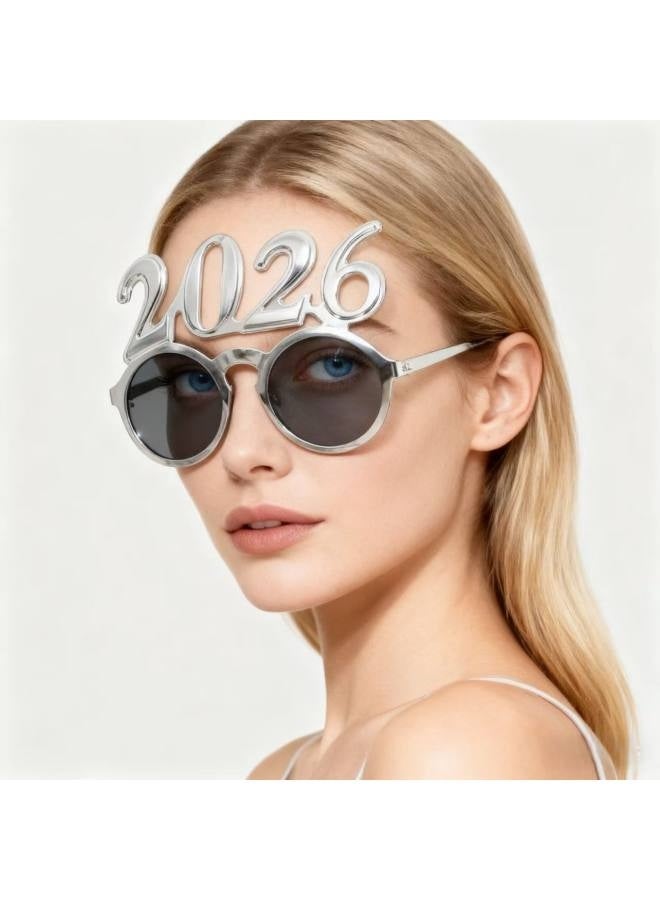 نظارتان للعام الجديد ٢٠٢٦ | زينة للنظارات، نظارات مزخرفة للعام الجديد ٢٠٢٦ - للأطفال والكبار، حفلات المكتب، تجمعات الصور، أفلام التنكر - Image 4