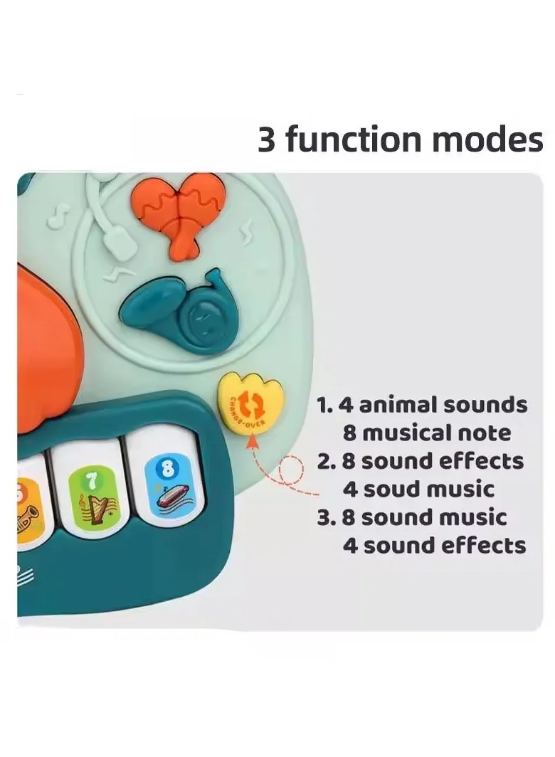 تولي تولي لعبة بيانو البطة الموسيقية – لعبة تعليمية تفاعلية بالأضواء والأصوات والآلات الموسيقية للأطفال الصغار(Size: 18.8 x 16.3 x 4.5 cm)
