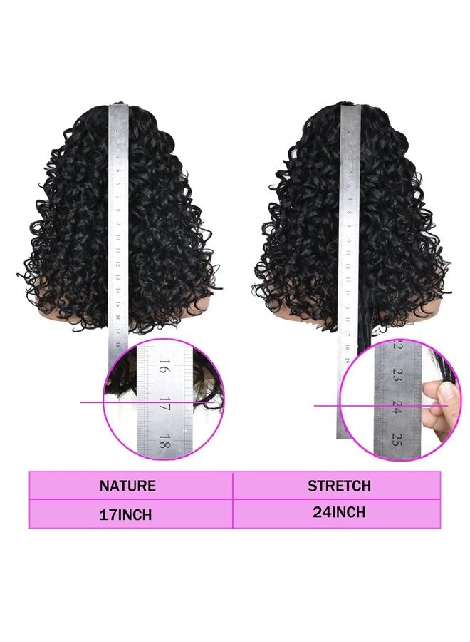 Annivia Curly Wig with Bangs for Black Women Ombre Brown Kinky Long Curly Wig Synthetic Hair Daily Use Cosplay 17 Inch - Image 5