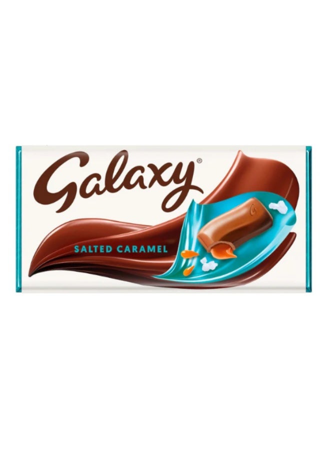 Galaxy Salted Caramel Chocolate Bar – Smooth Milk Chocolate with Crunchy Caramel Pieces & Sea Salt – 135g Sharing Bar - Image 1