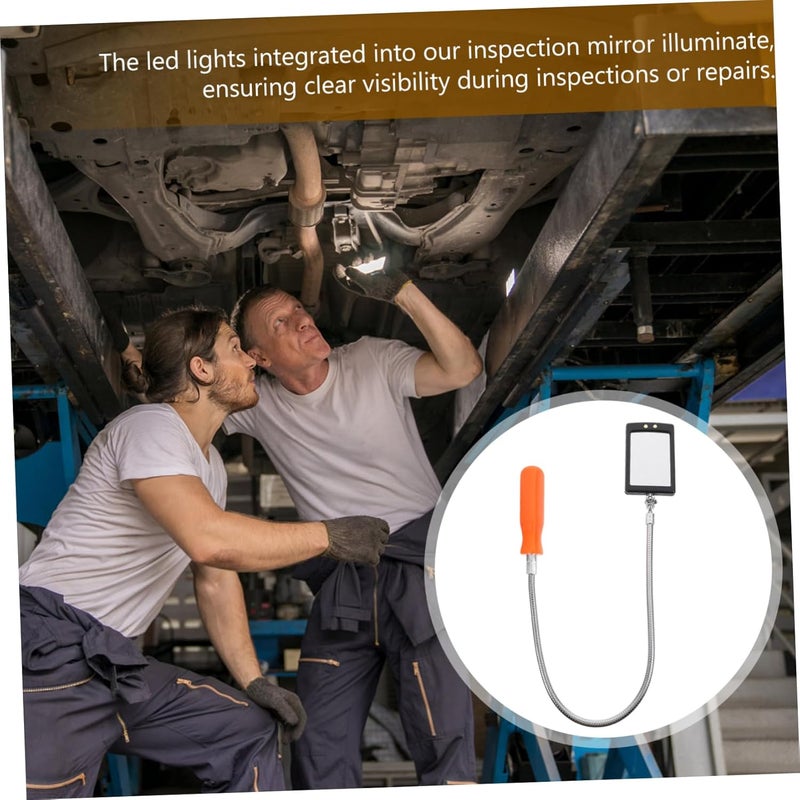 Rotating Flexible Inspection Mirror with LED Light for Vehicle Mechanic Tool - Image 4