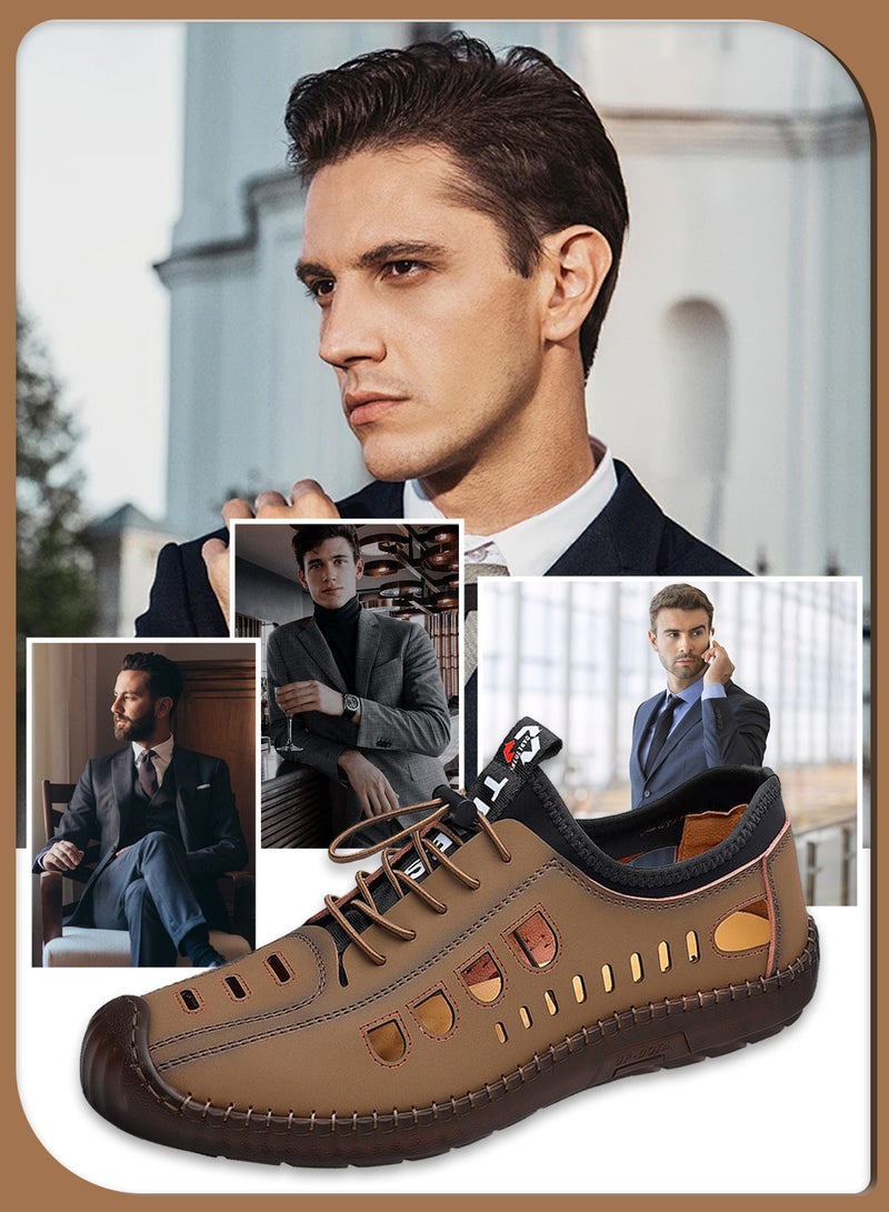 موفانت أحذية رجالية مسطحة، نعل ناعم وأحذية رجالية قابلة للتنفس، أحذية كاجوال عصرية جديدة، أحذية قيادة مخيطة يدوياً، أحذية بنعل وترية - Image 1