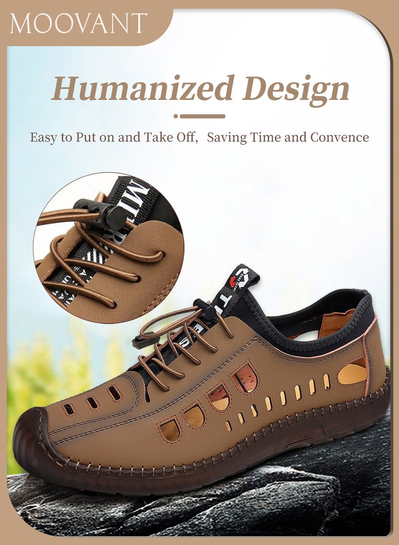 موفانت أحذية رجالية مسطحة، نعل ناعم وأحذية رجالية قابلة للتنفس، أحذية كاجوال عصرية جديدة، أحذية قيادة مخيطة يدوياً، أحذية بنعل وترية - Image 5