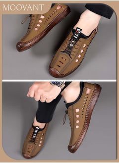 Moovant Men's Flats Shoes, Soft Sole Breathable Men's Shoes, New Fashion Casual Shoes, Hand-stitched Driving Shoes, Tendon Sole Shoes  - Image 4