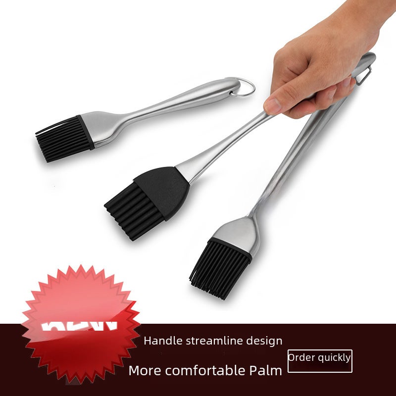 Stainless Steel Silicone Basting Brush BBQ Pastry Tool 304 handle 