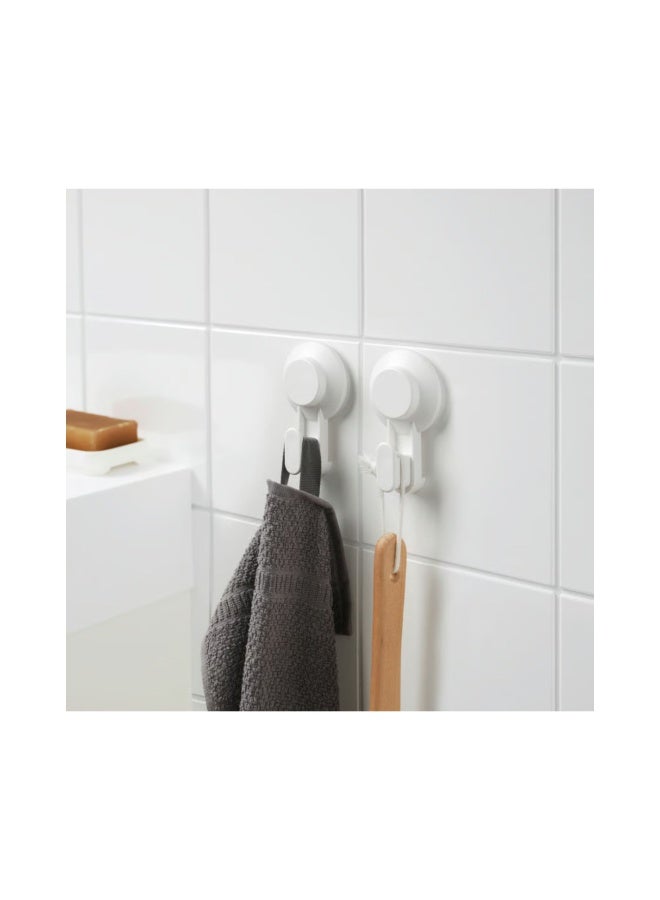 TISKEN Hook with Suction Cup, White, Set of 2 - Image 2