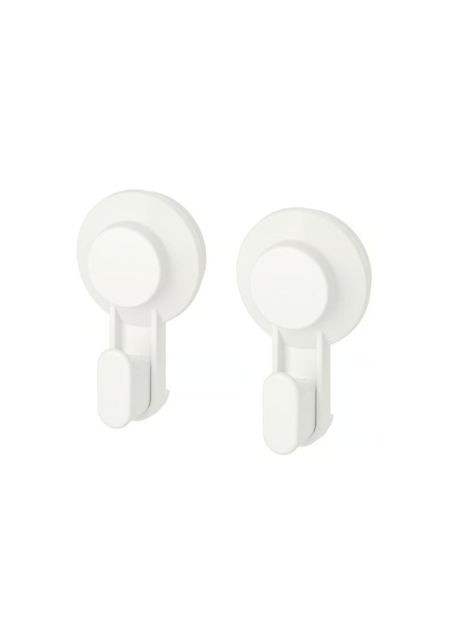 TISKEN Hook with Suction Cup, White, Set of 2 - Image 1