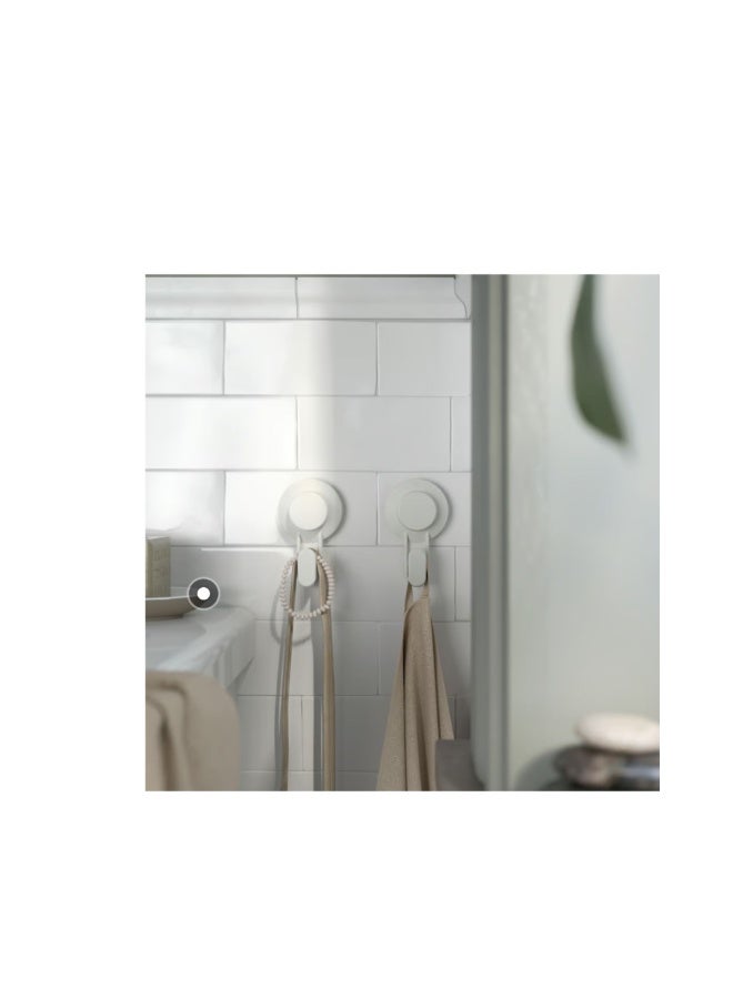 TISKEN Hook with Suction Cup, White, Set of 2 - Image 3