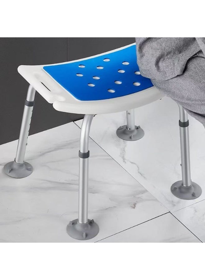 Premium Aluminum Adjustable Shower Chair (6 Heights) - Non-Slip Rubber Tips & Drainage Holes - Max Load 150kg - Bath Seat for Disabled/Seniors - Image 1