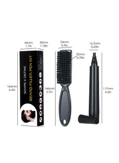 Kanza Beard Pen (Black) Beard & Moustache Pen And Beard Brush Combo Set Beard Filler For Home Travel & Barber Use Exclusively For Men  - Image 4