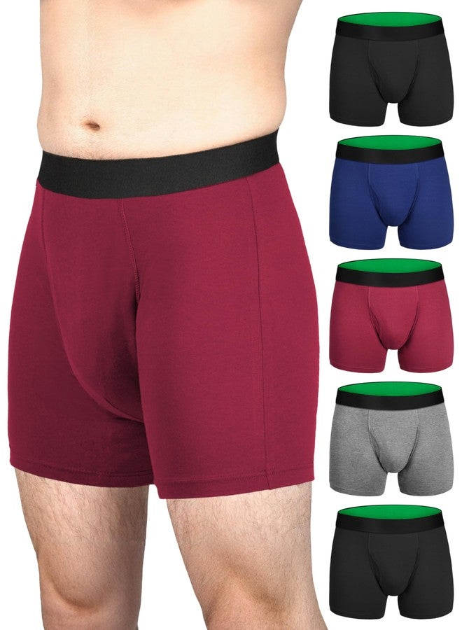 TIICHOO Incontinence Underwear for Men Washable Leakproof Underwear 5 Pack(3XL, Black/Navy/Gray/Burgundy - Image 1