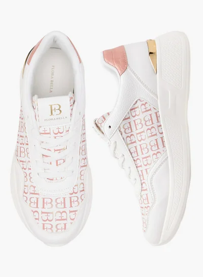 Flora Bella By Shoexpress Women's Monogram Print Lace-Up Sneakers