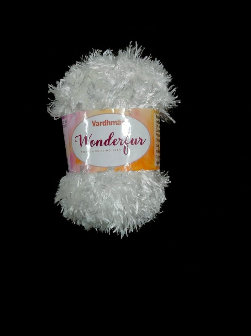 HUSKY QUALITY OUR PRIORITY HUSKY QUALITY OUR PRIORITY Vardhman Acrylic Knitting Wool Wonderfur Premium Knitting Wool White Color 100 Grams Soft Wool Ball Hand Knitting WoolArt Craft Fingering Crochet Hook Yarn for Sweaters mufflers caps Soft Thick mota Wool Pack of 1 - Image 1