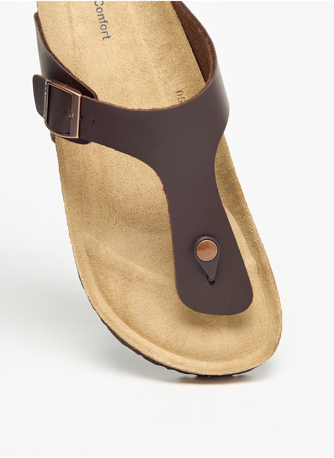 Le Confort - Men Buckle Detail Slip-On Sandals - Image 1