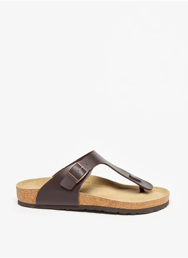 Le Confort Men Buckle Detail Slip-On Sandals