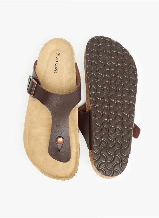 Le Confort - Men Buckle Detail Slip-On Sandals - Image 1