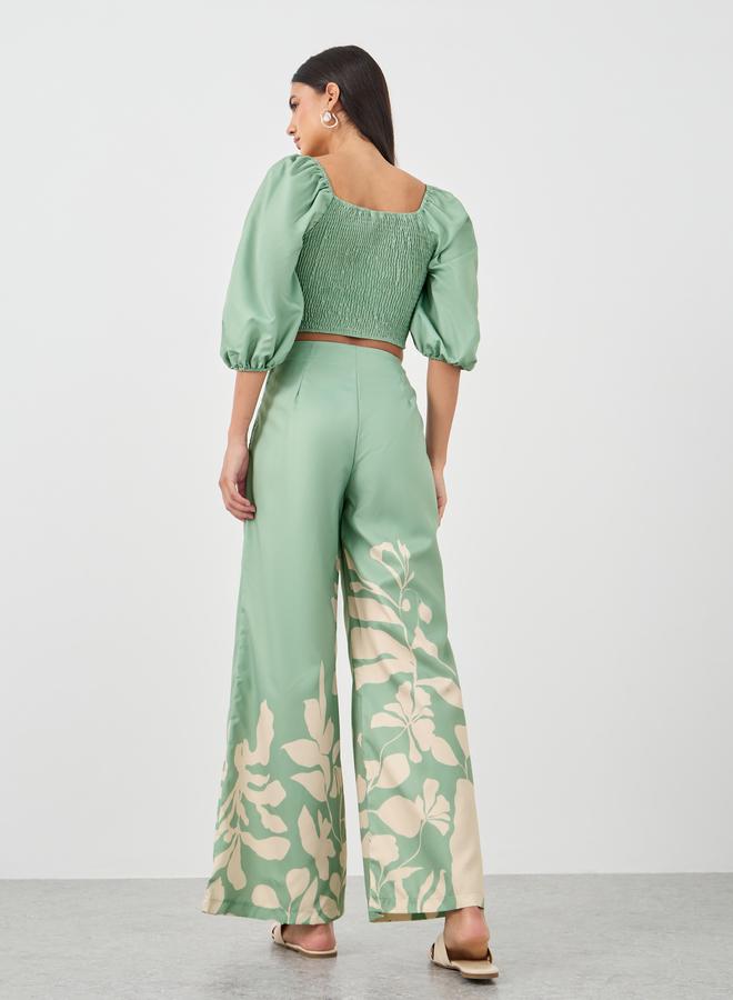 Styli Styli Balloon Sleeve Square Neck Crop Top and Pants Co-Ords  - Image 5