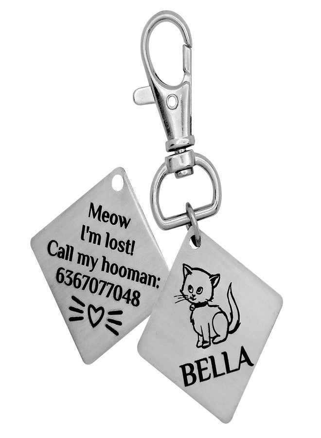 BAMALI Trendz Pet ID Tag Customize Black Laser Engraved Matt Finish Name Collar Tag for Your Loving Pet Dog, Cat, Puppy, Horse. Personalize Photo engrave Tag (Sqaure (S), Stainless Steel) - Image 1