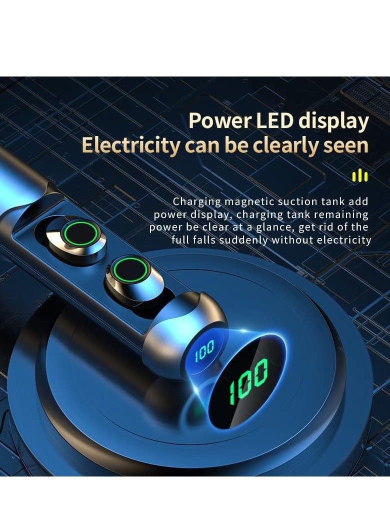 BQ40 Bluetooth 5.3 Wireless Earbuds with Wireless Charging Case, LED Digital Display Charging Case, 5 Hours Playtime Bluetooth Earbuds (Black) - Image 2