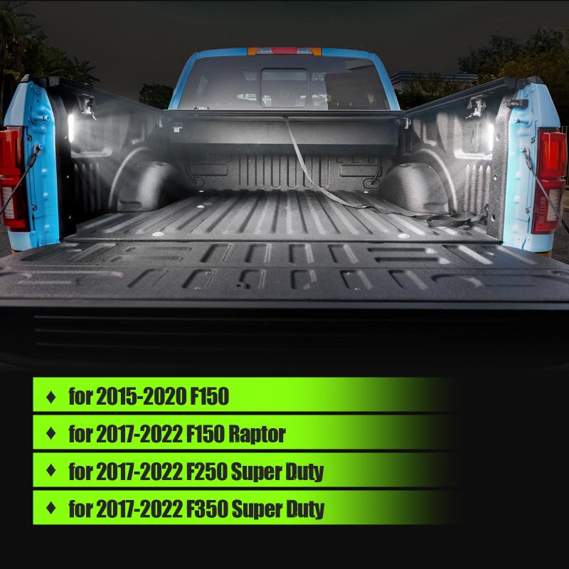 ATLEDLT LED Truck Bed Lights Compatible with 2015-2024 F150, 2017-2024 F150 Raptor, F250 & F350 Super Duty Pickups | 6000K White LED, Bright Cargo Bed Lamps 2-PACK - Image 2