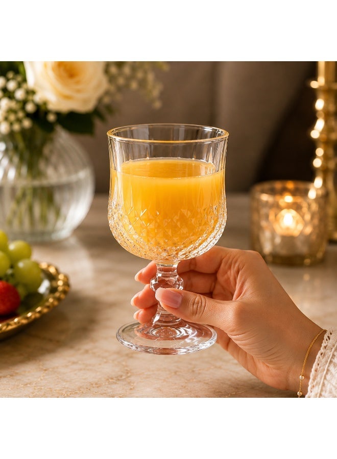 Dania 6-piece crystal glass set | 190ml capacity | 11.5cm height | Elegant serving glasses for juices and hot and cold beverages - Image 1