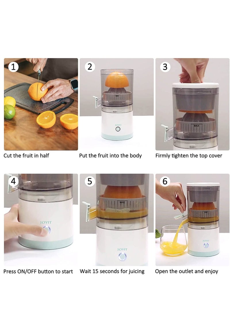 Gravity Orange Juice Squeezer – USB Rechargeable Electric Citrus Juicer, Wireless Portable Orange Juice Machine, Premium Electric Juicer for Lemon Tomato Grape Watermelon (White) - Image 2
