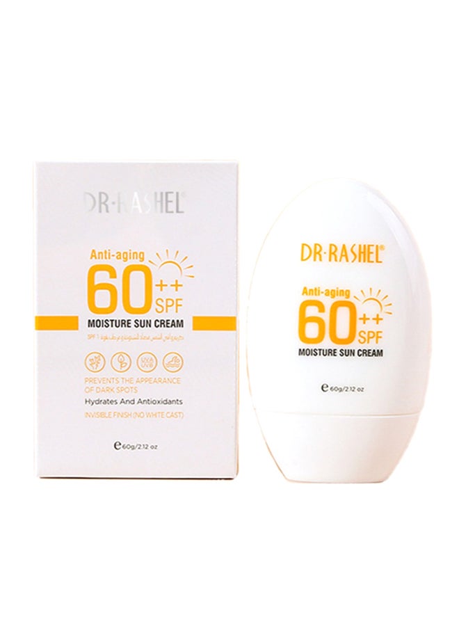 DR. RASHEL Anti-Aging Moisturizing Sunscreen Cream SPF 60++ White 60grams - Image 1