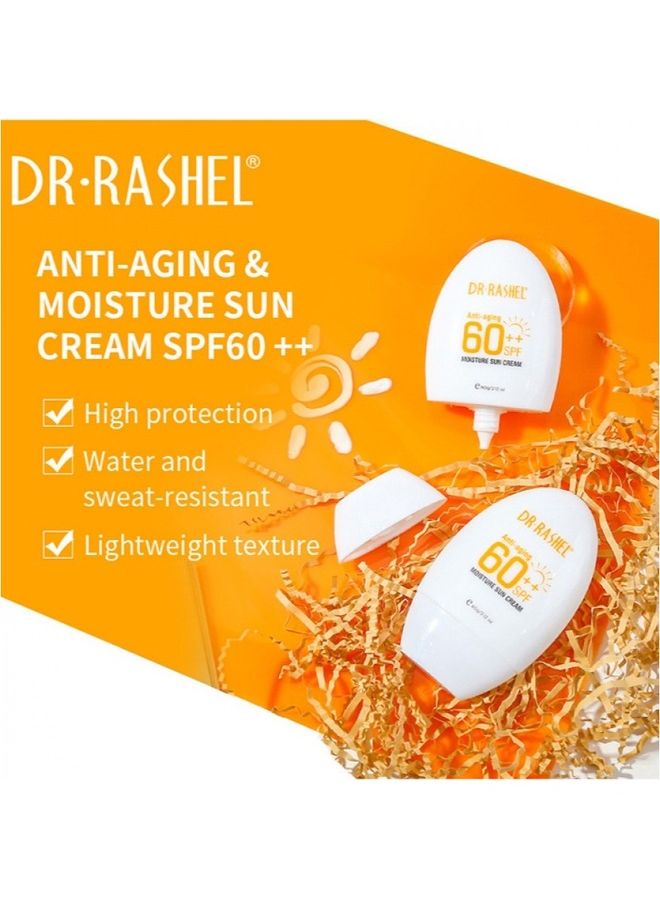 DR. RASHEL Anti-Aging Moisturizing Sunscreen Cream SPF 60++ White 60grams - Image 4