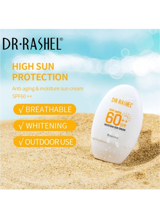DR. RASHEL Anti-Aging Moisturizing Sunscreen Cream SPF 60++ White 60grams - Image 3