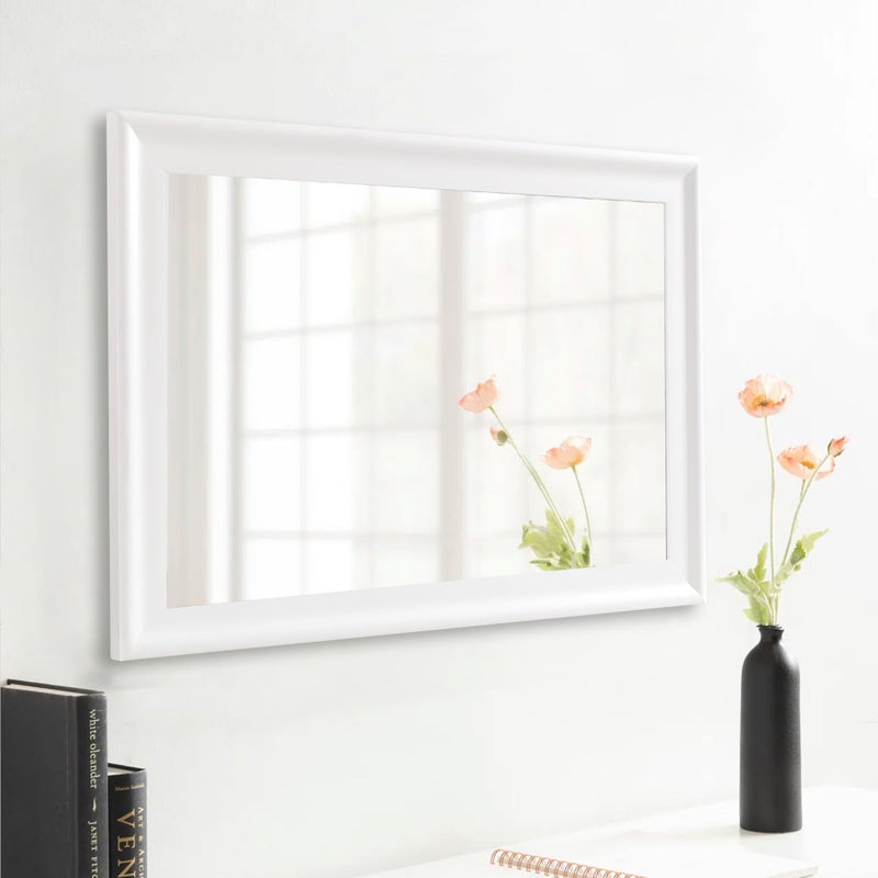 CULER White Wood Wall Mirror for Bathroom,Rectangle Rustic 24 x 36 inch Hanging Vanity Mirrors with Wooden Frame for Living Room,Bedroom,Entryway (24x36 inch, White) - Image 2