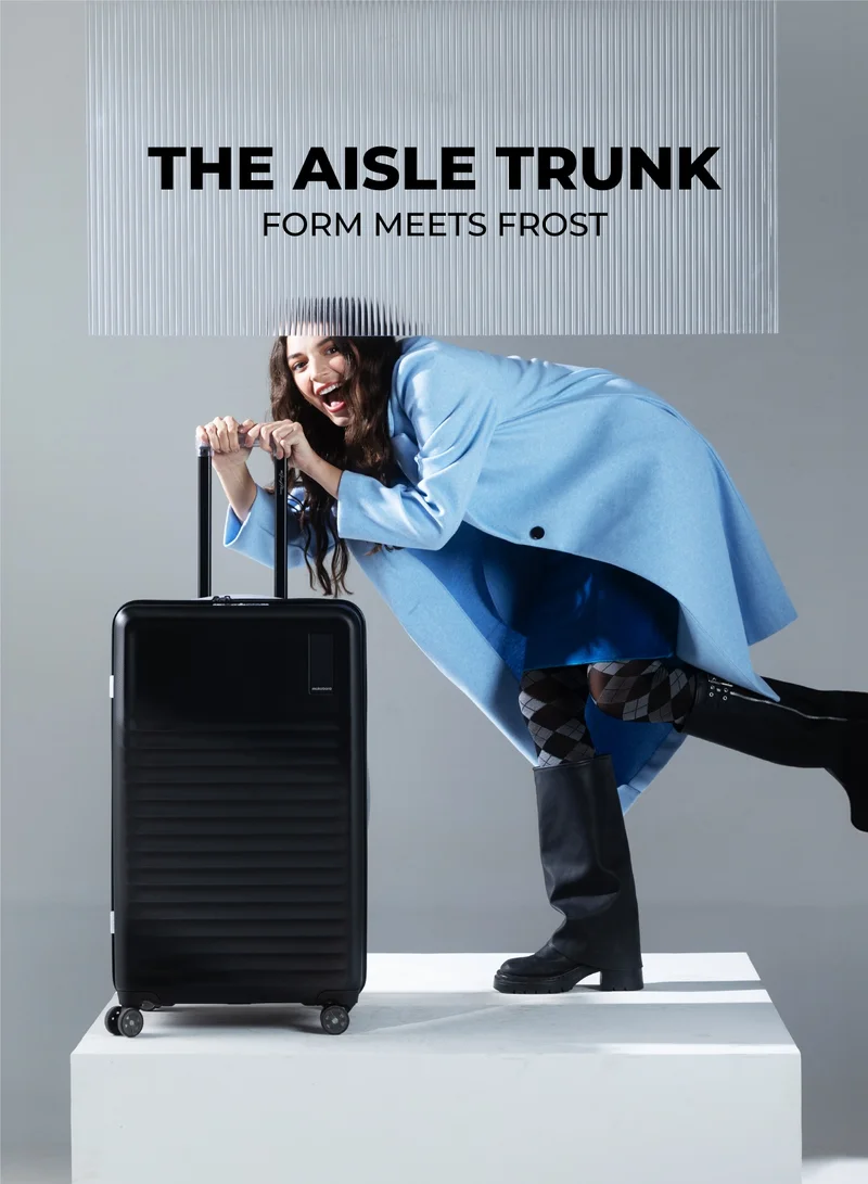 Mokobara The Aisle Trunk Check-In Large Luggage - Durable Polycarbonate Material | Money Moves, Black