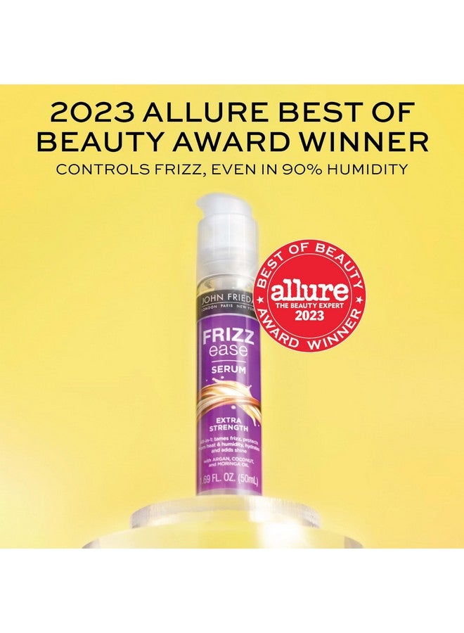 جون فريدا سيروم الشعر جون فريدا فريز إيز إكسترا سترينث، زيت مغذي للشعر للتحكم في التجعد، واقي من الحرارة بزيتي الأرغان وجوز الهند، 1.69 أونصة سائلة - Image 2