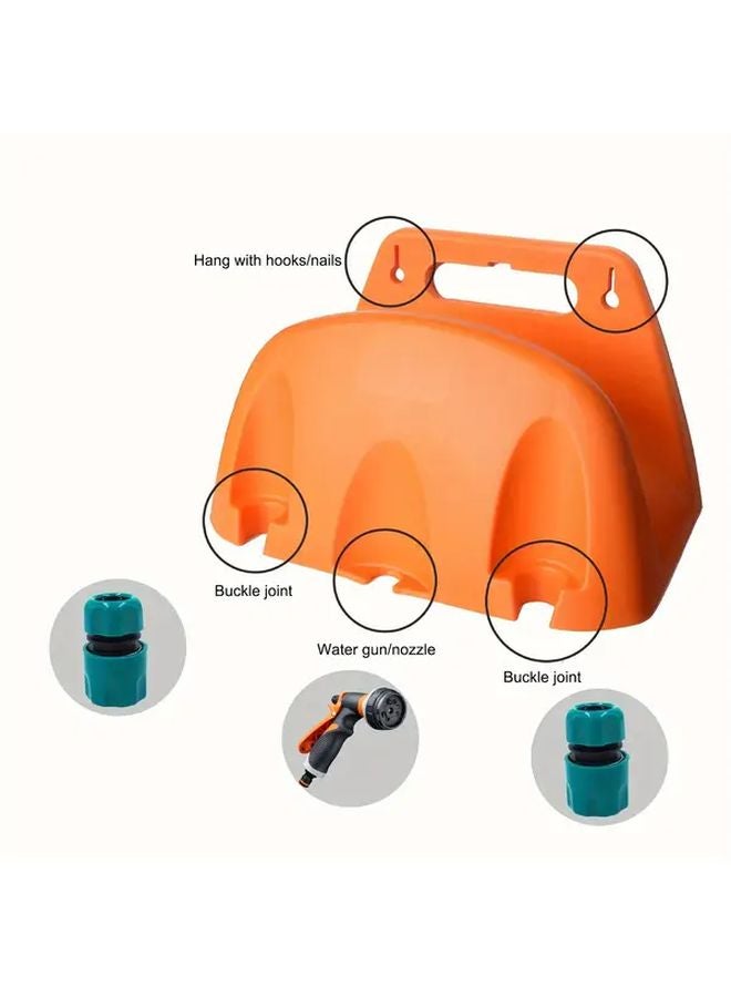 Black Plastic Garden Hose Hanger Wall Mounted Space Saving Outdoor Water Pipe Rack - Image 3