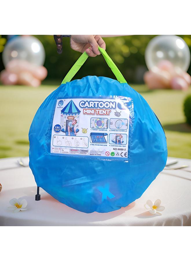 الأزرق جي دبليو <رماية أكياس الرمل> أربعة في واحد رمي لعبة خيام ألعاب خيام أطفال قاعدة سرية ألعاب خيام - Image 2