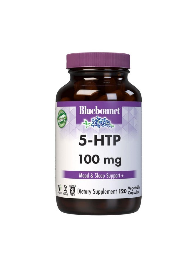 Bluebonnet Nutrition 5-HTP(Hydroxytrypophan) 100mg, for Neurotransmitter Support*, Supports Positive Mood*, Soy-Free, Gluten-Free, Non-GMO, Kosher Certified, Vegan, White,120 Vegetable Capsule - Image 1