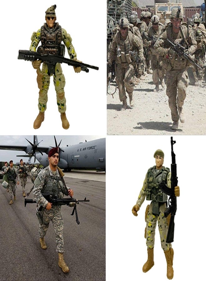 SCAHOW 6pcs Military Action Figures, Soldier Toys for 3 4 5 6 7+ Year Old Boys, Amy Men Action Figures & Playsets with Accessories, Gifts for Kids Toddlers, Christmas Stocking Stuffers Party Favor - Image 5