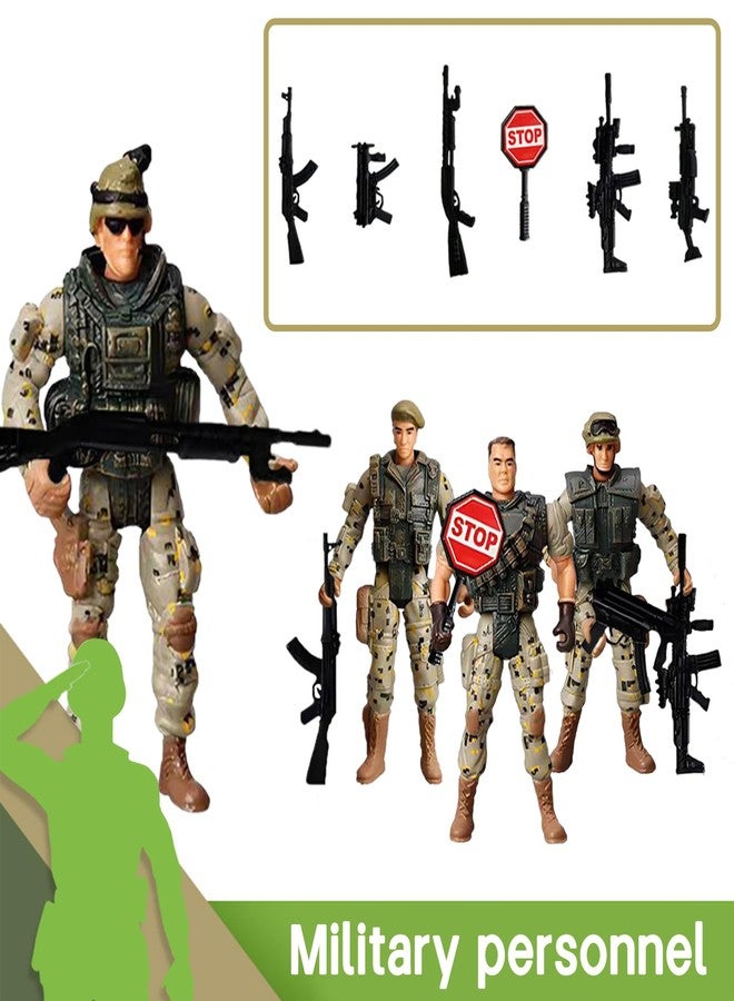 SCAHOW 6pcs Military Action Figures, Soldier Toys for 3 4 5 6 7+ Year Old Boys, Amy Men Action Figures & Playsets with Accessories, Gifts for Kids Toddlers, Christmas Stocking Stuffers Party Favor - Image 3