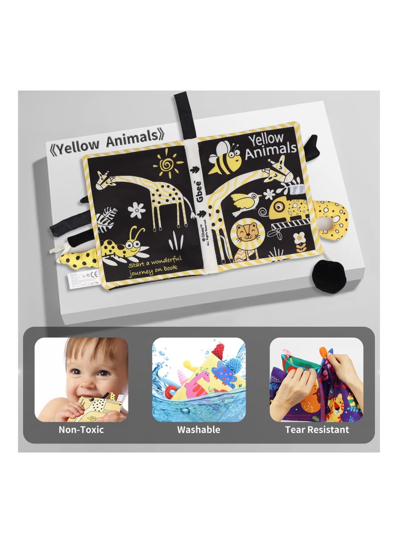 Zikra Crinkle Books for Babies 0 to 12 Months, Suntown Cute Forest Animal Soft Toy Baby Cloth Book with 3D Stereoscopic Animal Tail, Baby Cloth Books Touch And Feel Baby Sensory Book - Image 3