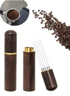Ocean Wood Handle Natural Stainless Steel Needles Blender Kitchen Accessories Hand Stirrer Leveler Tamper Distributor Espresso Powder Stirrer Needle Coffee Tamper  - Image 3