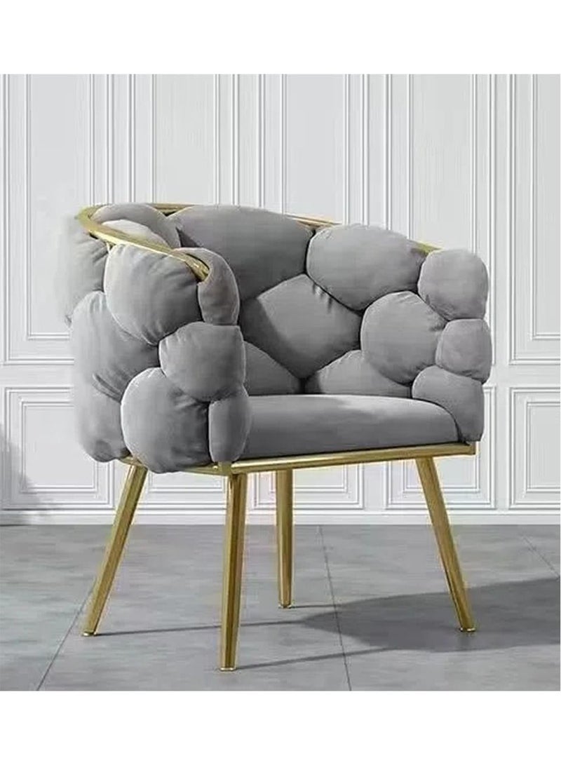 Luxury Handmade Accent Chair Modern Velvet Armchair with Gold Metal Legs and Elegant Tufted Back