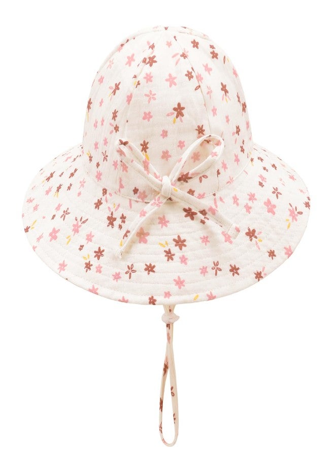 Weradau Baby Girl Sun Hat Toddler Summer Foldable Beach Hats with UPF50+ Sun Protection Wide Brim Baby Bucket Hat Cap 0-12 Months - Image 4