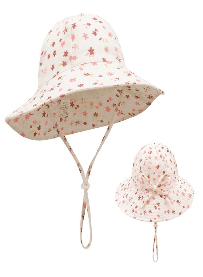 Weradau Baby Girl Sun Hat Toddler Summer Foldable Beach Hats with UPF50+ Sun Protection Wide Brim Baby Bucket Hat Cap 0-12 Months - Image 1
