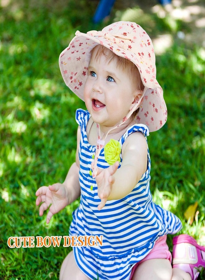 Weradau Baby Girl Sun Hat Toddler Summer Foldable Beach Hats with UPF50+ Sun Protection Wide Brim Baby Bucket Hat Cap 0-12 Months - Image 2