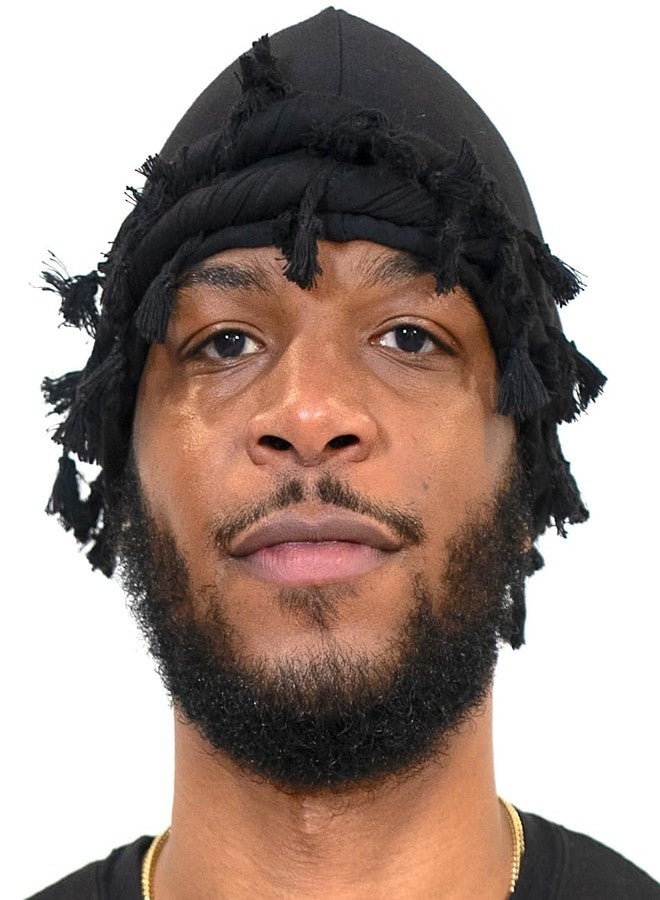 Veeta Superior Halo Turban Silk Satin Lined Head Wrap, Pre-Tied Tassel Turban for Men & Women, Turban Durag Wave Cap (Black) - Image 2