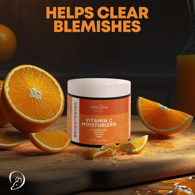 Wild Doe Naturals Vitamin C Face & Neck Moisturizer - Firming Eye Cream, Anti-Aging, Glowing Skin with Green Tea, Hyaluronic Acid, Vitamin E, Jojoba Oil 4oz - Image 3