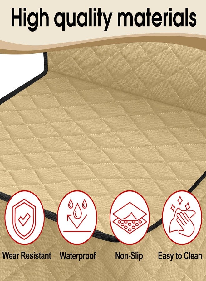 NECKORY Pets Front Seat Cover for SUV, Trucks, Sedans, Waterproof Car Seat Protector Covers for Dogs Front Seats, Nonslip Scratch-Proof Dog Seat Cover for Cars- S, Khaki/Black - Image 4