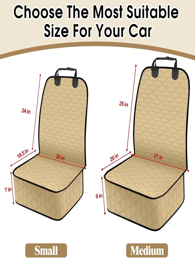 NECKORY Pets Front Seat Cover for SUV, Trucks, Sedans, Waterproof Car Seat Protector Covers for Dogs Front Seats, Nonslip Scratch-Proof Dog Seat Cover for Cars- S, Khaki/Black - Image 2